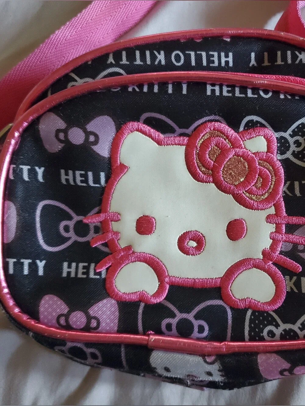 Girl's Hello Kitty Pink & Black Crossbody Bag